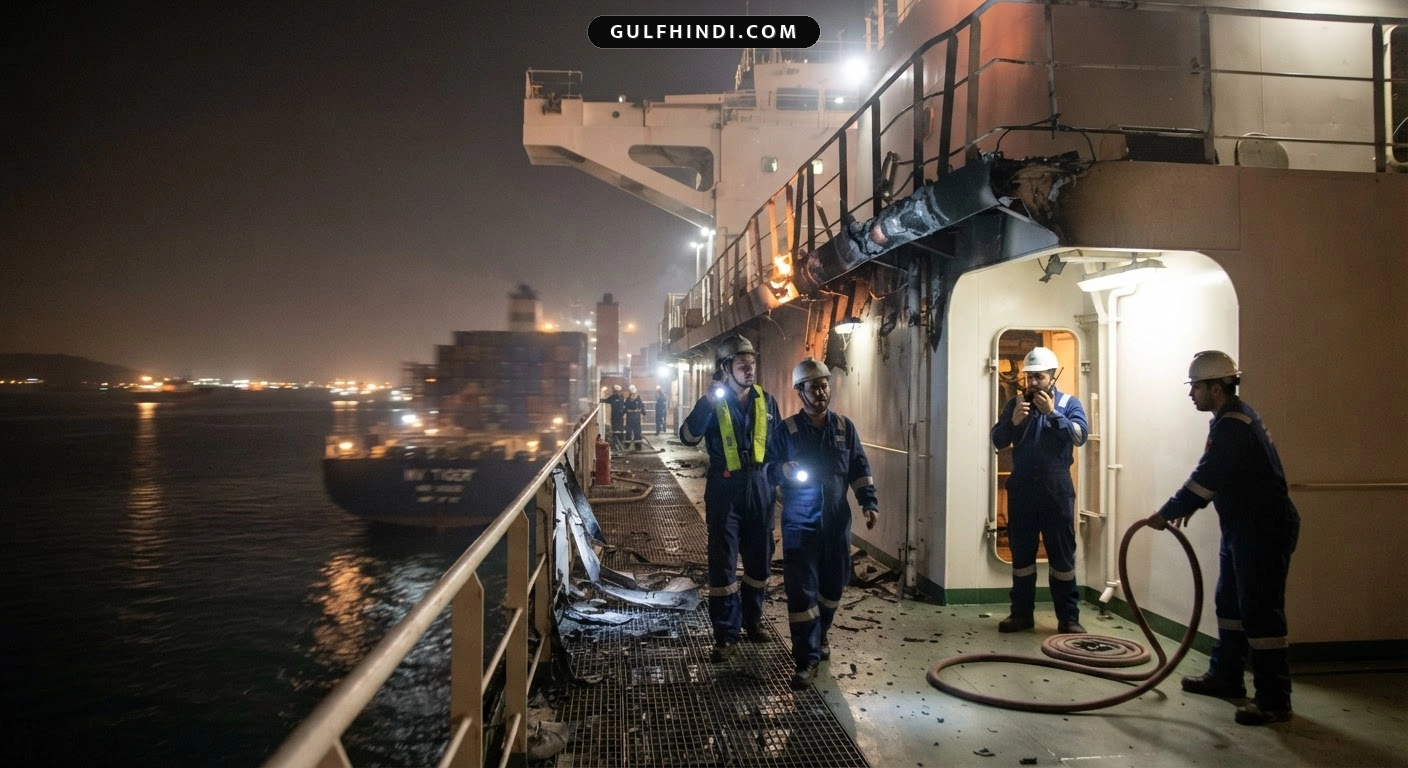 Strait of Hormuz में कमर्शियल जहाज पर अज्ञात प्रोजेक्टाइल से हमला, जारी हुई चेतावनी.