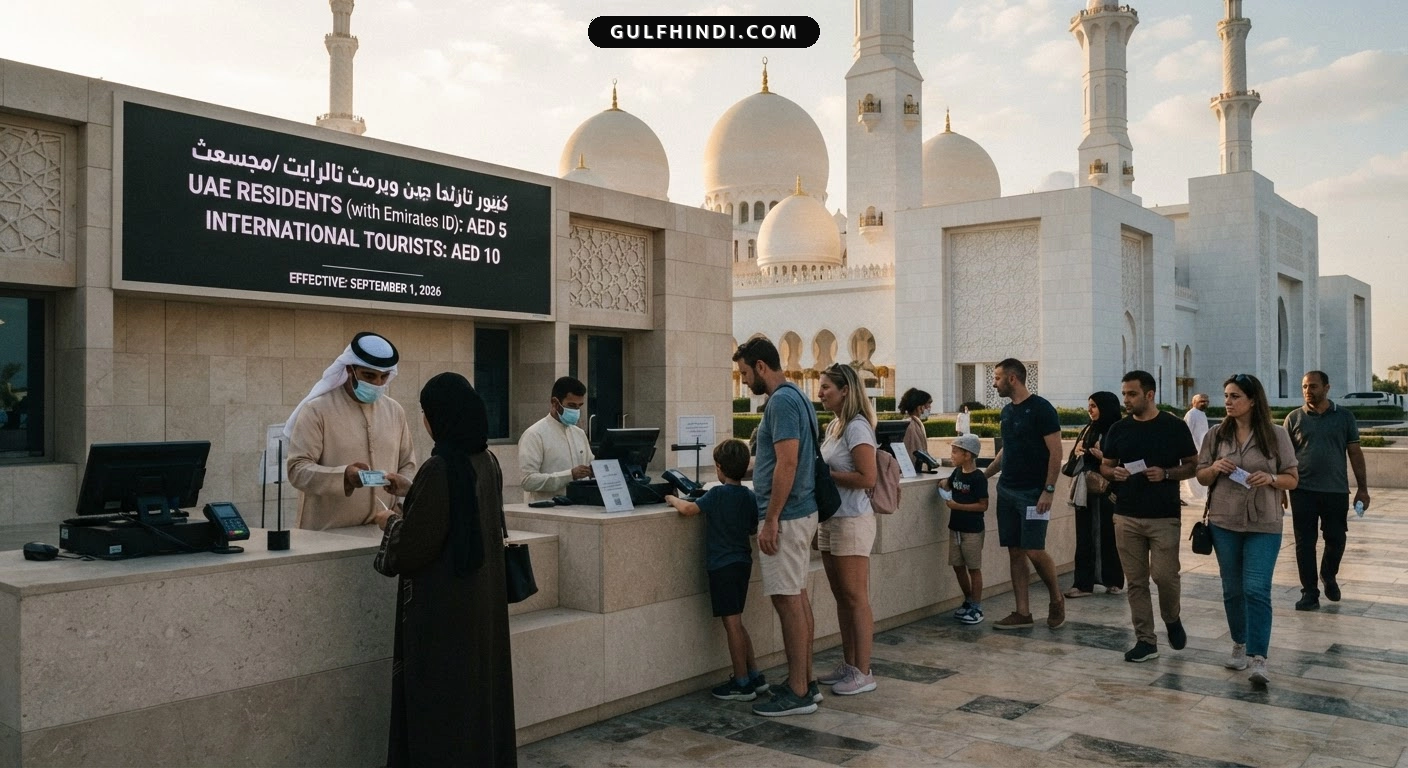Abu Dhabi का शेख जायद मस्जिद में एंट्री हुई अब पेड, जान ले कितना लगेगा नया शुल्क।