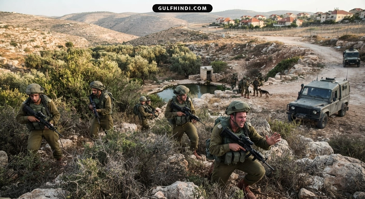 West Bank में इसराइली बस्ती के पास गोलीबारी, हमलावर की तलाश में जुटी सेना और ड्रोन.