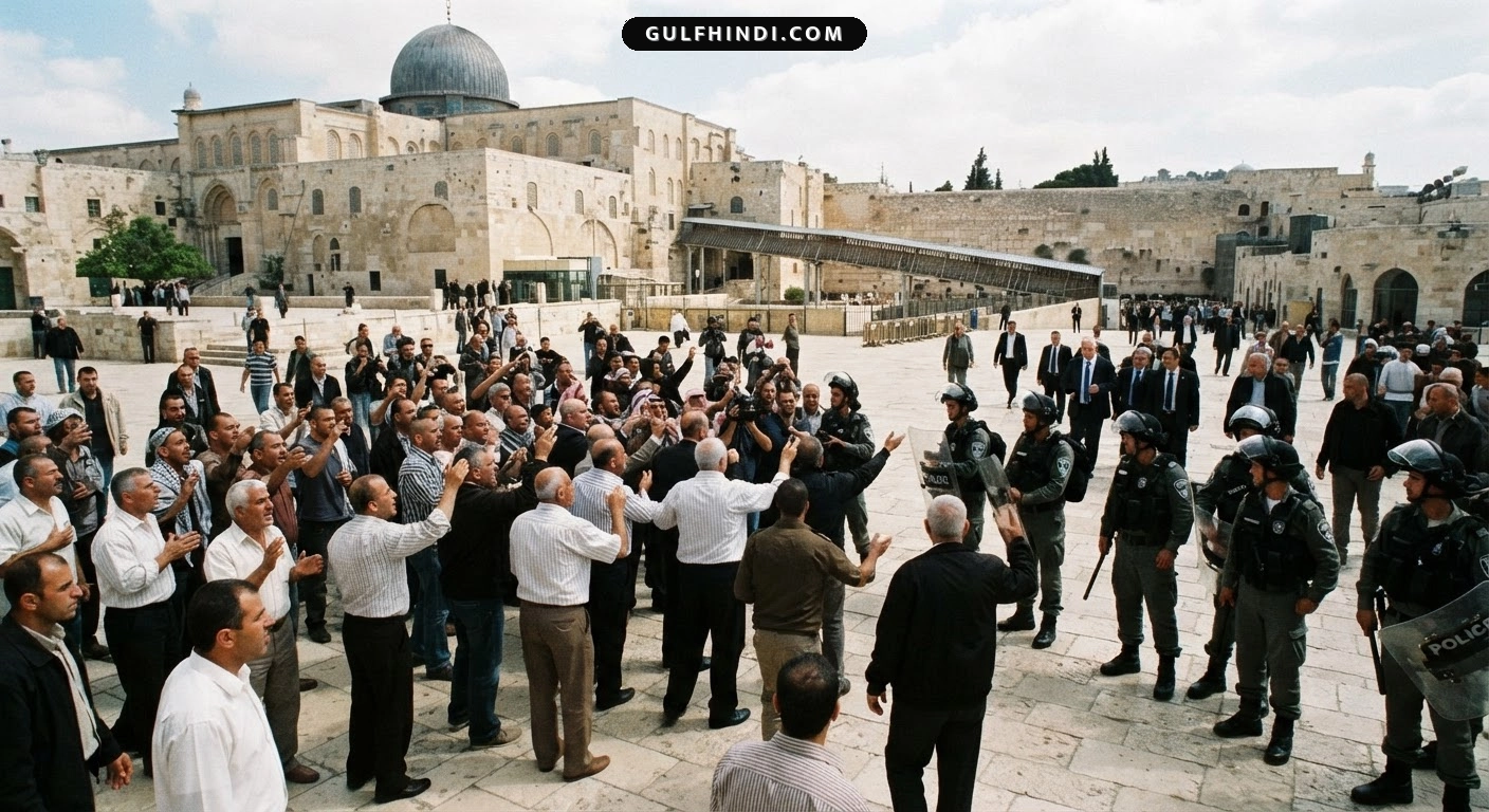 Al-Aqsa Mosque: इसराइल के प्रधानमंत्री बेंजामिन नेतन्याहू के मस्जिद परिसर में घुसने पर मचा भारी बवाल.