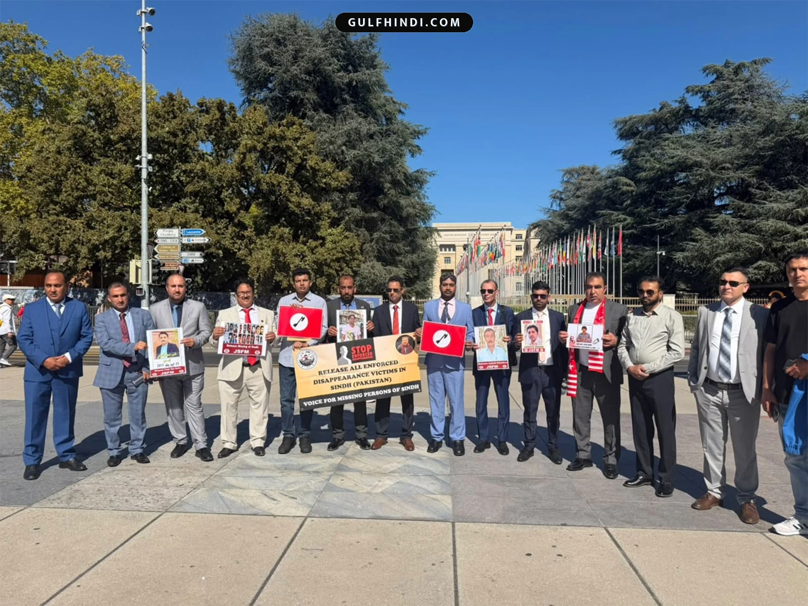Geneva में सिंध फ्रीडम मूवमेंट का प्रदर्शन, संयुक्त राष्ट्र की देखरेख में जनमत संग्रह की मांग.