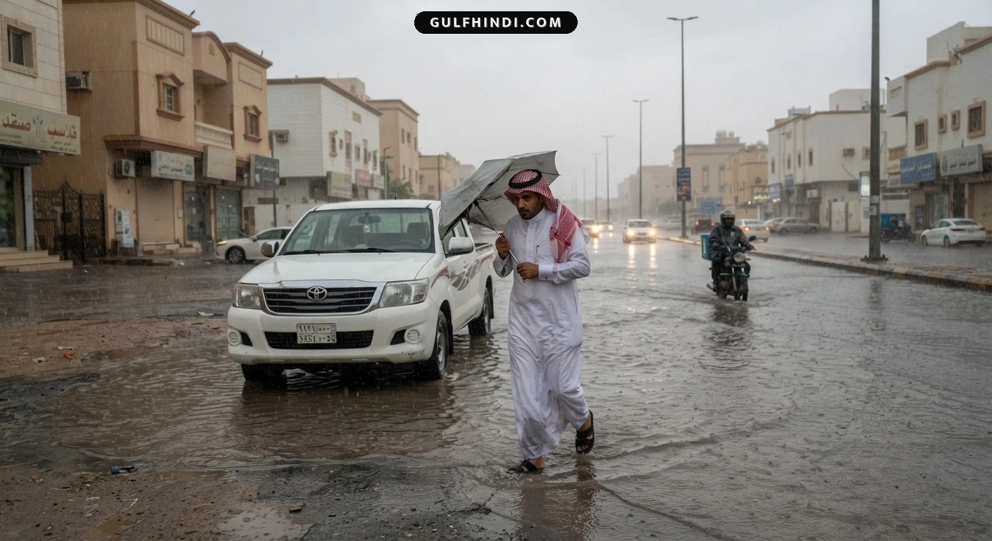 Saudi Weather Update: सऊदी अरब में भारी बारिश का अलर्ट, तेज हवाओं और ओलावृष्टि की चेतावनी.