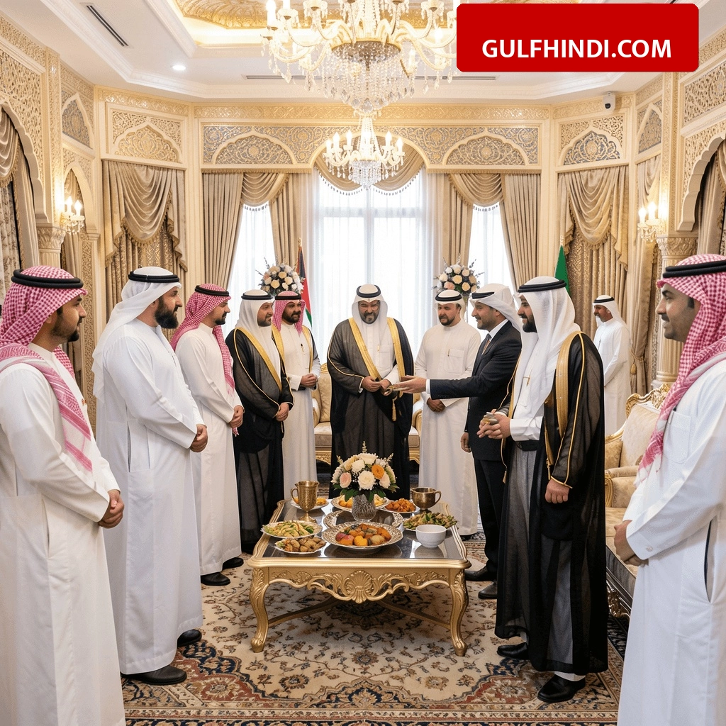 Ras Al Khaimah: ईद के मौके पर शासक शेख सऊद ने खुजाम मजलिस में की लोगों से मुलाकात, बधाई देने वालों का लगा तांता.
