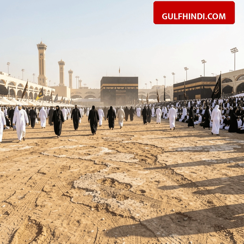Saudi Arabia: मुज़दलिफ़ा में ज़मीन को बनाया गया रबर जैसा लचीला, सोशल मीडिया पर वीडियो हुआ वायरल