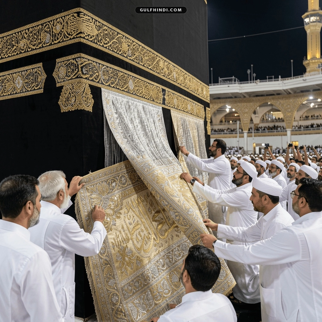 Kaaba New Kiswa: सऊदी अरब में काबा पर चढ़ेगा नया गिलाफ, नए हिजरी साल के लिए तैयारियां पूरी, मुहर्रम की पहली सुबह होगा बदलाव