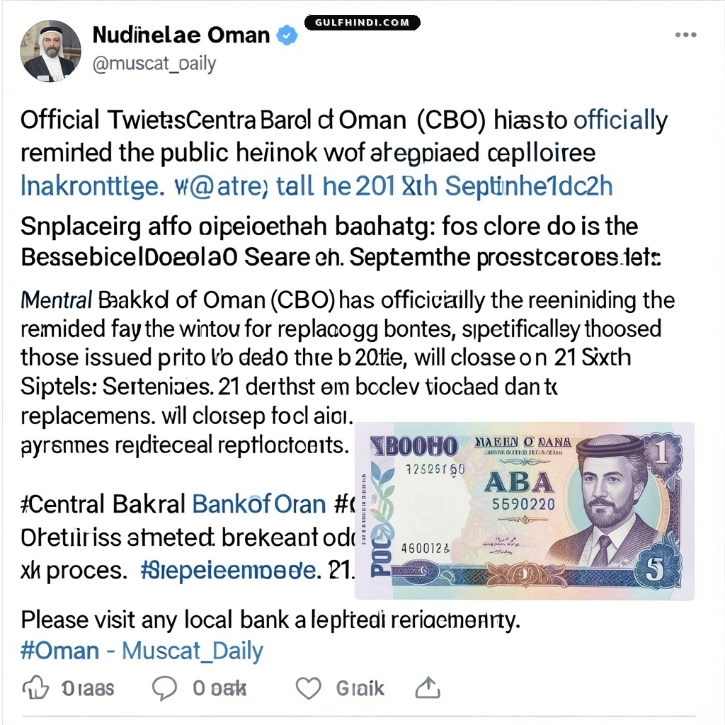 Oman Central Bank का अलर्ट, पुराने नोट बदलने की आखिरी तारीख 21 सितंबर, जल्द करें ये काम