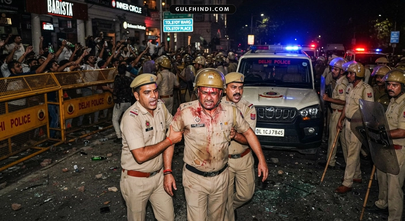 Delhi में विरोध प्रदर्शन के दौरान पुलिस पर हमला, ACP घायल और सुरक्षा व्यवस्था सख्त.