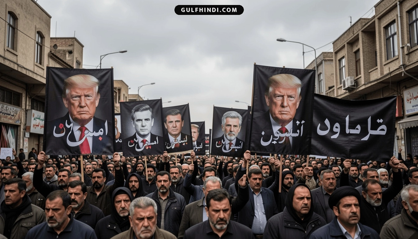 Iran: सुप्रीम लीडर Ali Khamenei के जनाजे में Trump की मौत की मांग, बैनर पर लिखा ‘खून बहेगा’