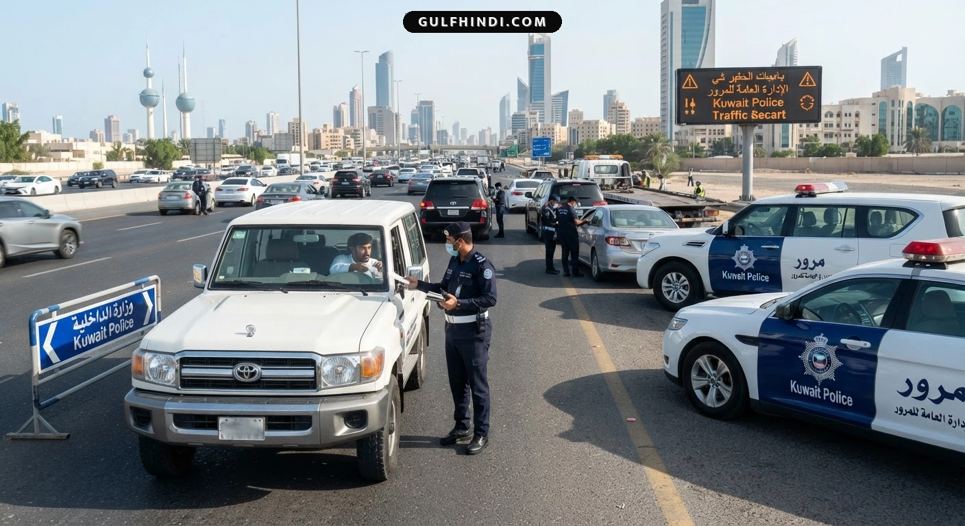 Kuwait Traffic Crackdown: कुवैत पुलिस का बड़ा एक्शन, एक हफ्ते में 23,500 से ज्यादा चालान और कई लोग गिरफ्तार.