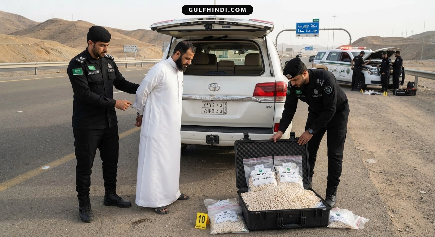 Saudi Arabia: मक्का में एक सऊदी नागरिक गिरफ्तार, कार से बरामद हुईं 8,721 नशीली गोलियां