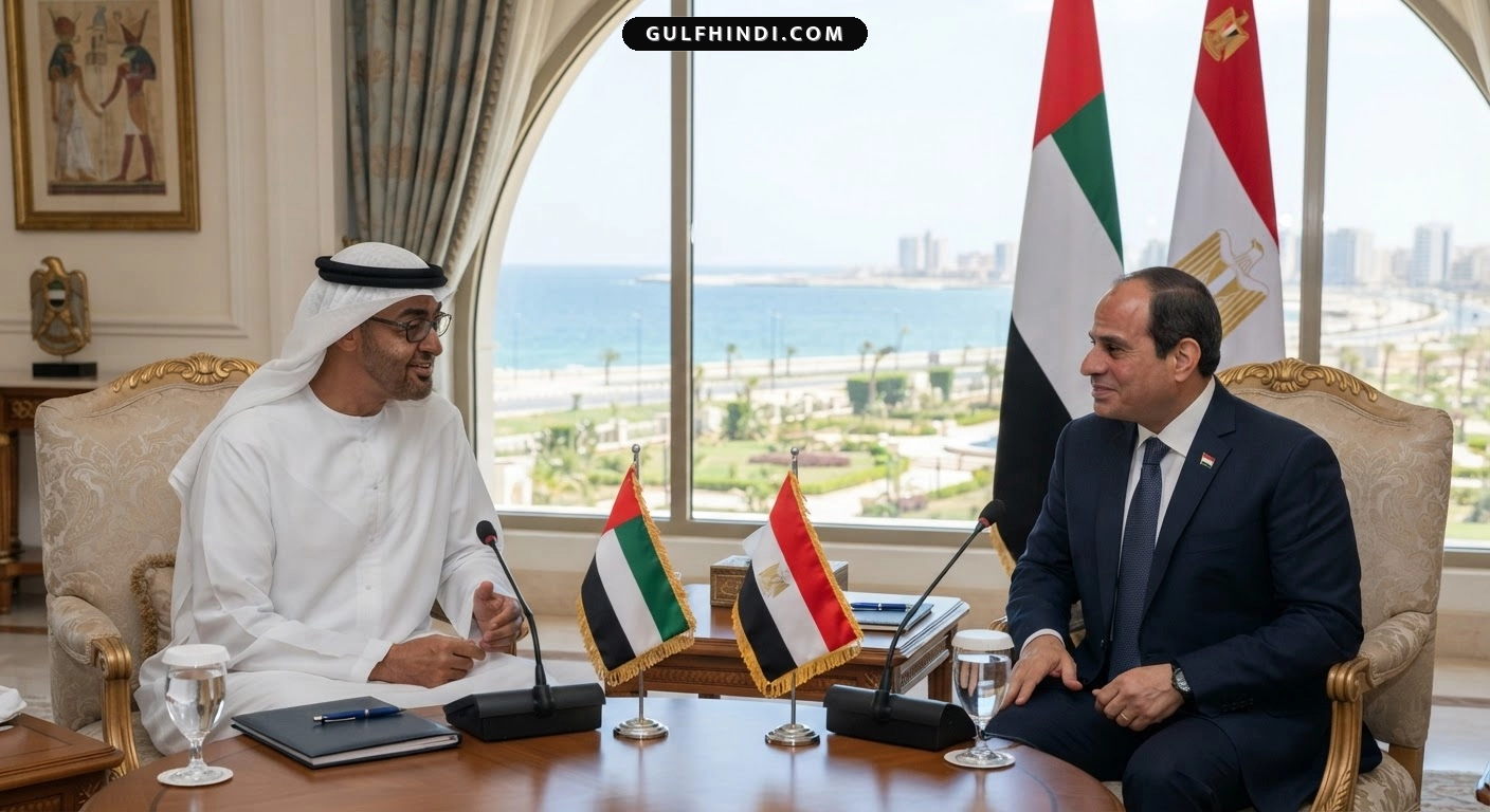 UAE President की मिस्र यात्रा: Sheikh Mohamed bin Zayed और President El-Sisi के बीच अहम बैठक, आपसी रिश्तों को और मजबूती देने पर हुई बात.