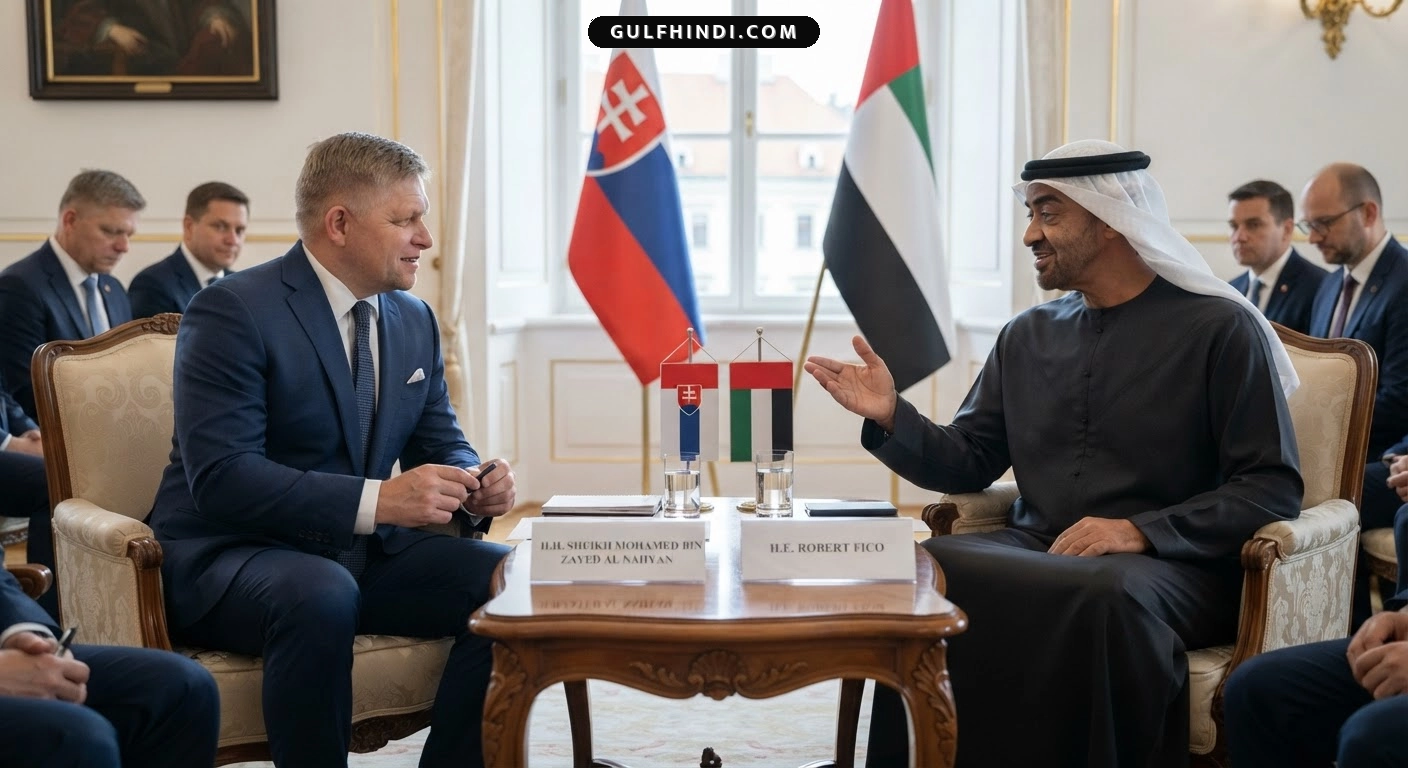 UAE और स्लोवाकिया के बीच बढ़ेंगे संबंध, राष्ट्रपति शेख मोहम्मद ने प्रधानमंत्री रॉबर्ट फिको से की मुलाकात